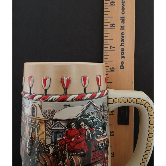 Budweiser Handcrafted 1986 Ceramarte B Series Textured Horse Carriage Mug Heavy - Picture 13 of 14